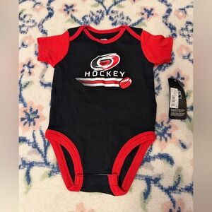 NHL hurricanes Red and Black Hockey Baby Onesie
Size-12m